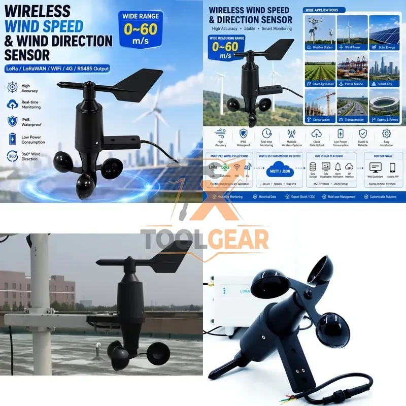 2026hotsale* RS485 Modbus 4-20mA Meteorological Weather Station 0~60m/s Integrated Wind Speed and Direction Sensor Anemometer