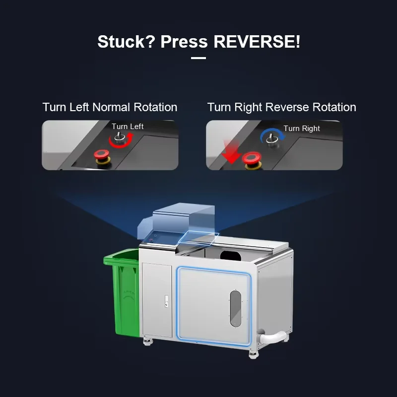 Shredding with Separation Machine 300kg/hour Food Waste Disposer for Central Kitchen Waste Solution