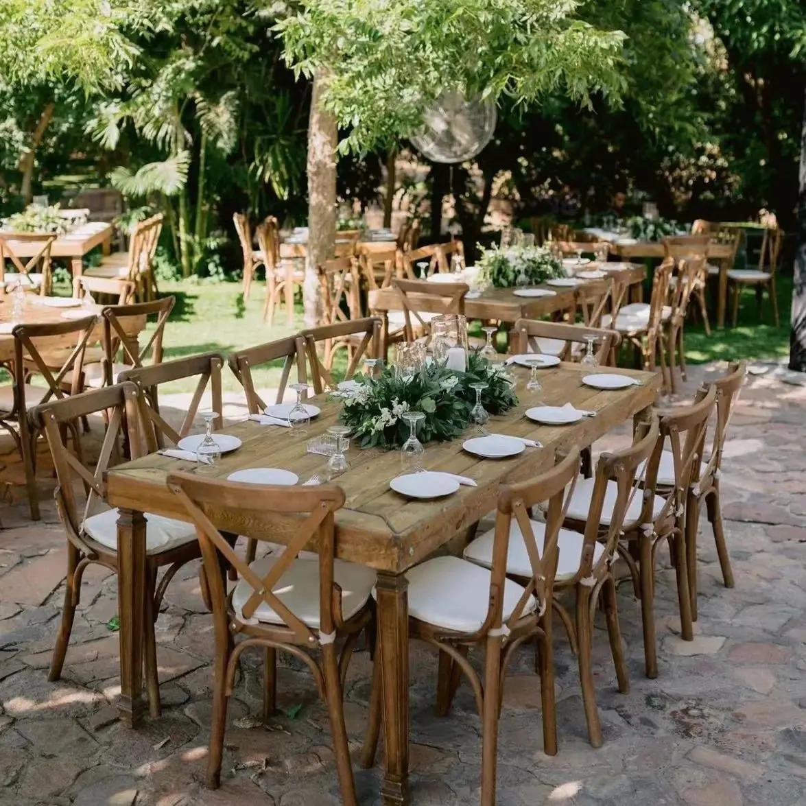 

Country Cross back wedding chairs for country-themed parties or events