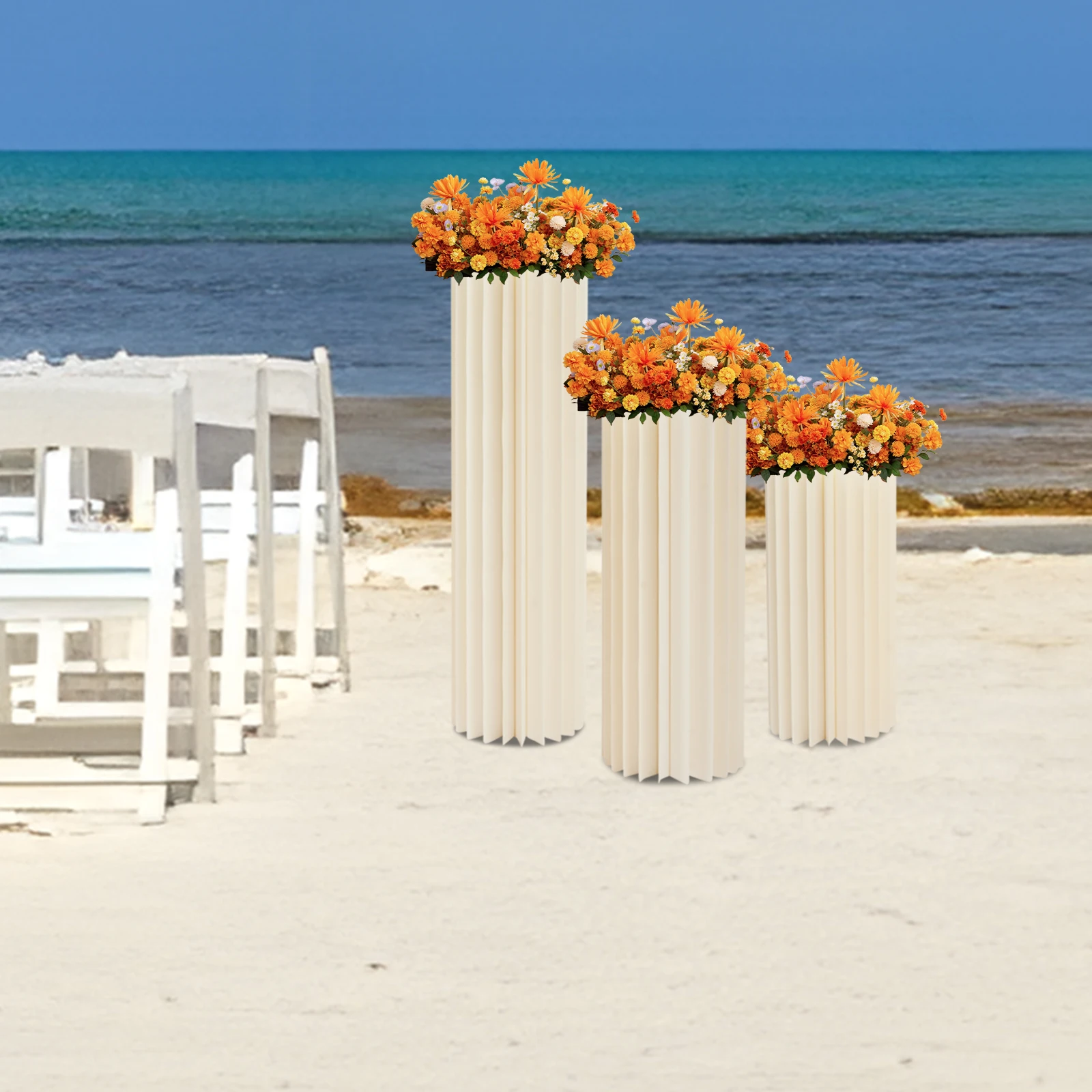 Set di supporti per fiori in cartone da 3 pezzi Ideale per decorare banchetti, hotel, ricevimenti di nozze e cabine fotografiche nelle feste.