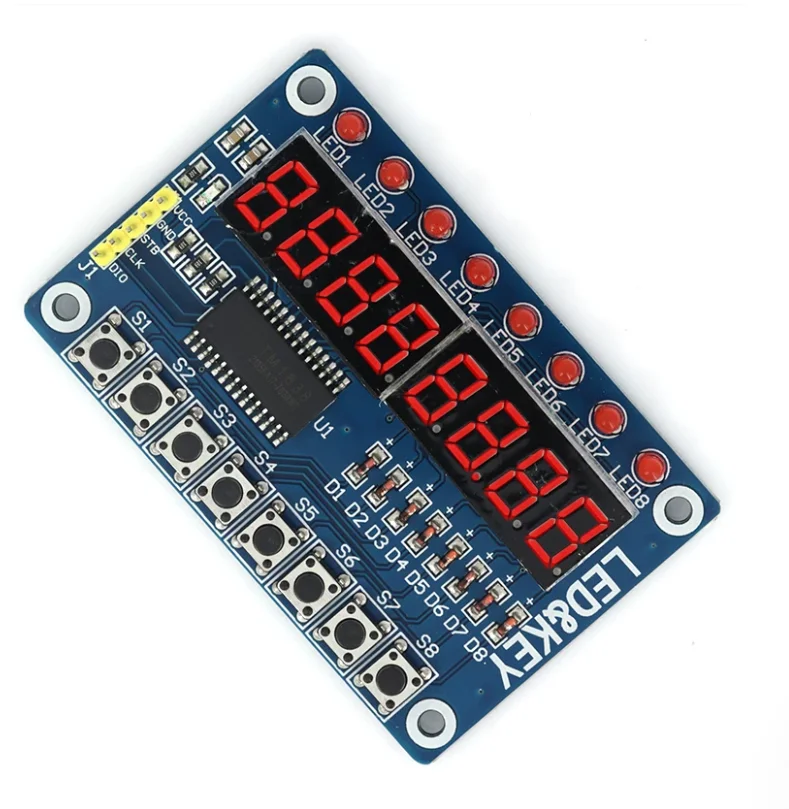 (8-bit Digital tube\LED\key) TM1638 Button Digital Tube LED Display Module