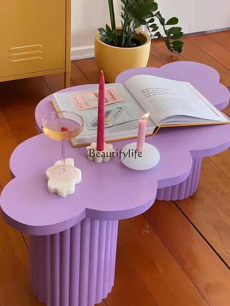 LJY * طاولة قهوة سحابية على الطراز الشمالي بسيطة وحديثة وطاولة قهوة ملونة للشقة الصغيرة ذات شكل خاص #2