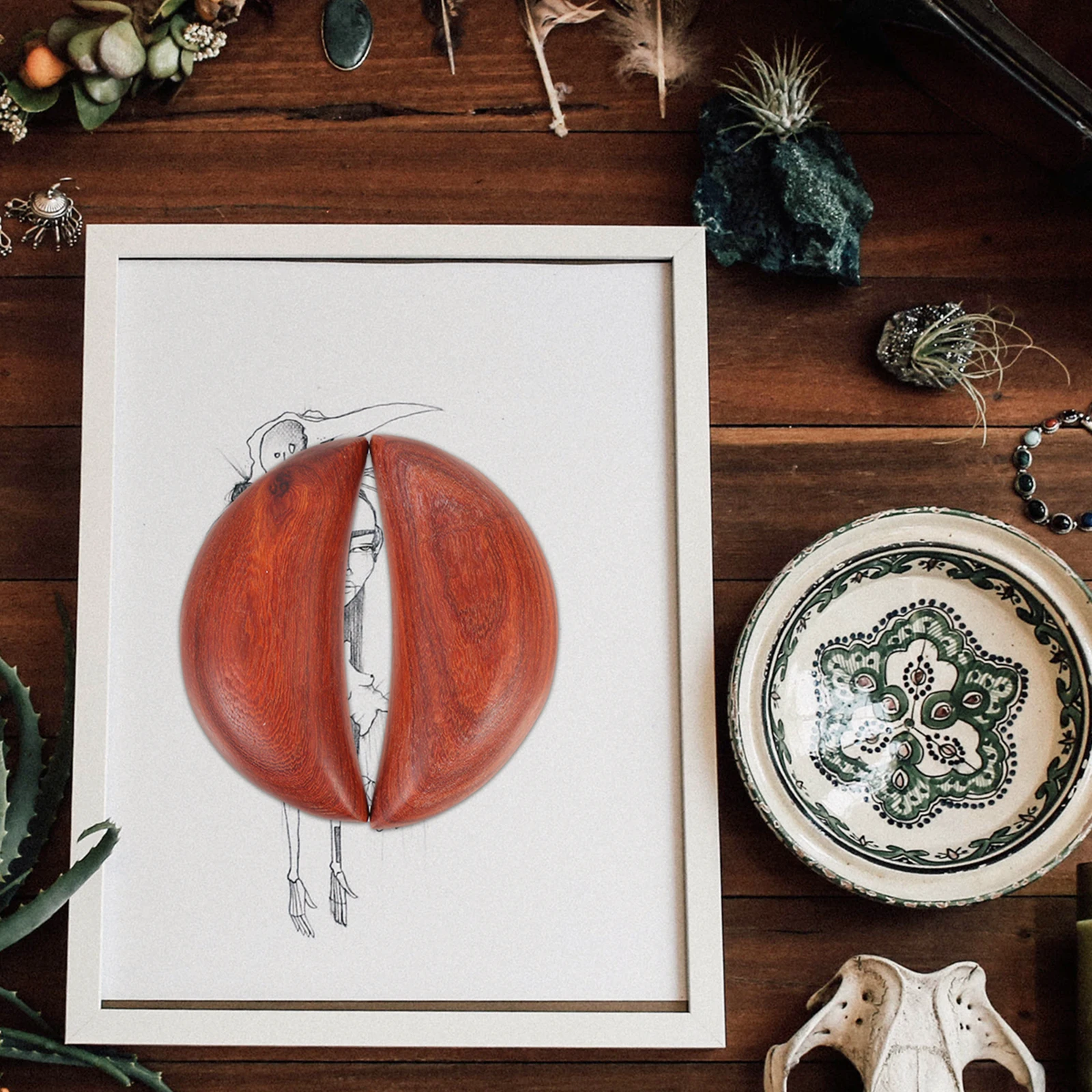 

2Pcs Wooden Divination Holy Cups Yin Yang Auspicious Beautiful Carved Dragon Patterns Portable Spiritual Supplies