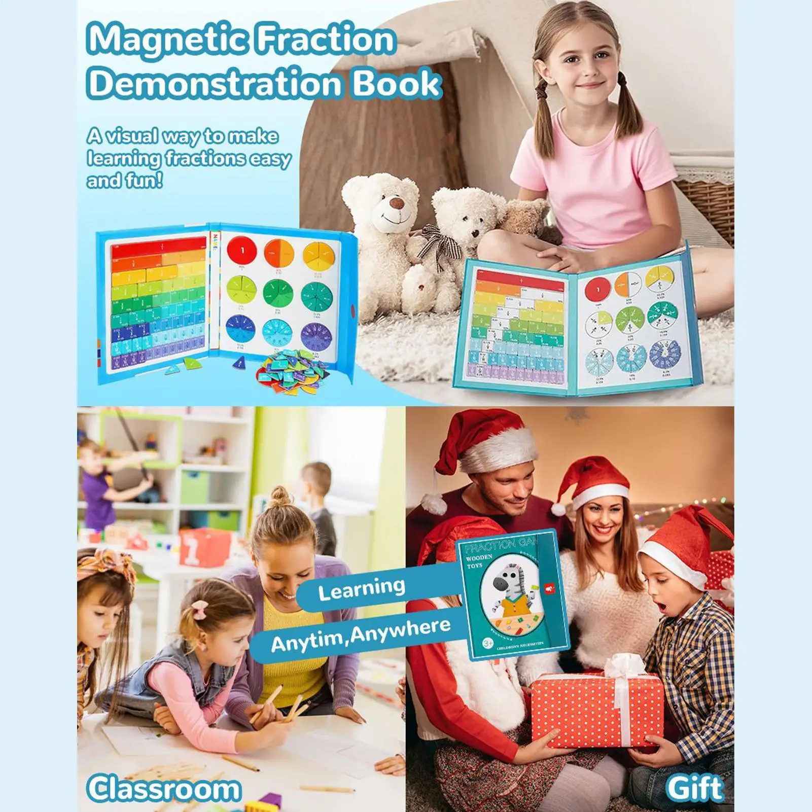 Magnetic Fraction Tiles Magnetic Fraction Circles Activity Set Multifunctional Math Manipulatives For Elementary Primary Student