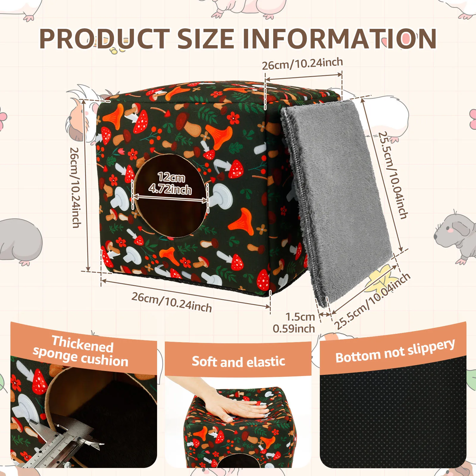 غينيا خنزير البيت الفراش قفص الهامستر عش الحيوانات الصغيرة شتاء دافئ سرير الحيوانات الأليفة ل شينشيلا الفئران السنجاب خنزير غينيا/الفئران/القنفذ #6