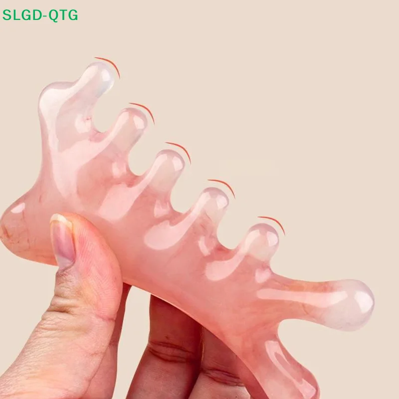 2Pcs Plastic Five Wide Tooth Comb Body Meridian Massage Comb  Acupuncture Therapy  Anti-static Smooth Hair Comb