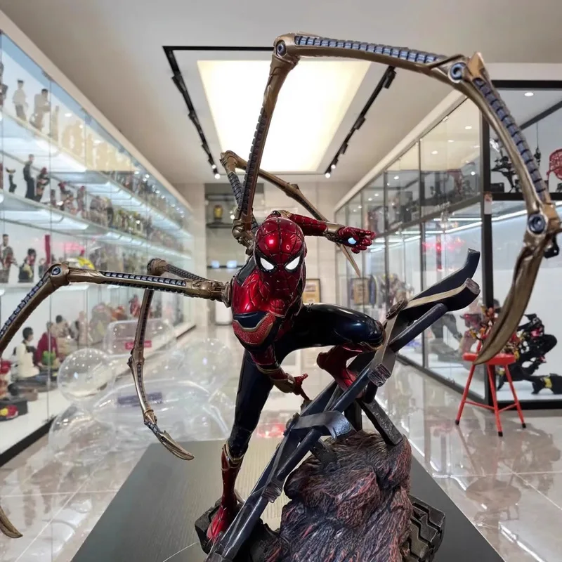

New In Stock Spider Man Figurine Avengers: Endgame Marvel Peripheral Steel Battle Suit Model Ornament Birthday Gift For Fans