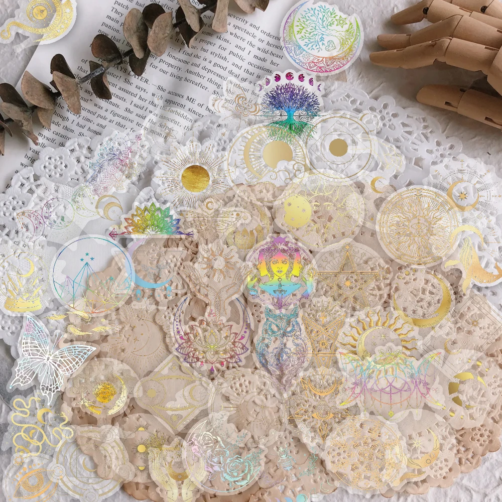 50 Stück Lustige, Hübsche, Bunte Laser-Retro-Kunst-Aufkleber für Scrapbooking, Collagen, Handyhüllen, Laptops, Gitarren, Tassen, Dekorative Sticker ﻿
