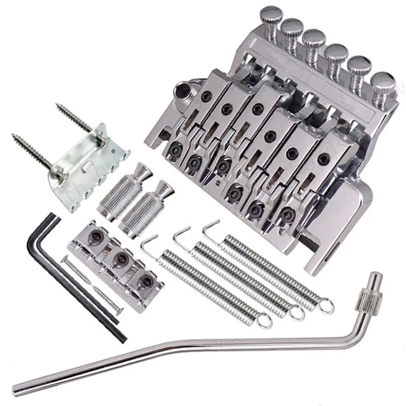 Ein Satz Tremolo-Brücken für schwarze E-Gitarren mit Doppelverriegelungssystem, 6 Saiten, Zubehörteile – Detail 10