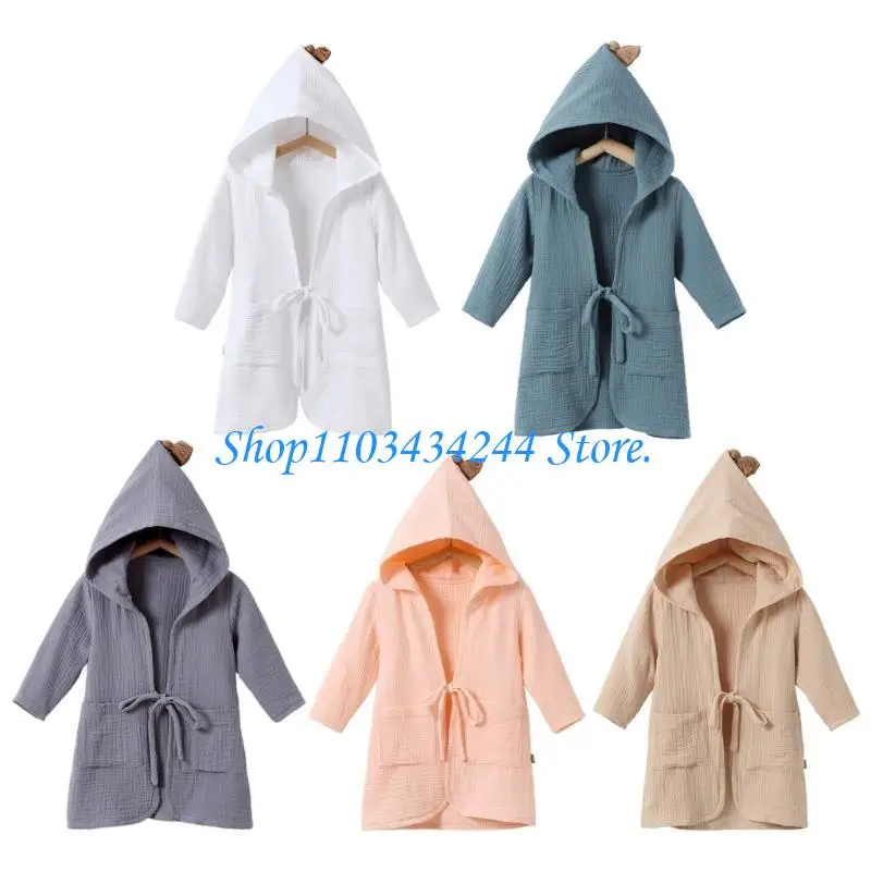 

G2TC Cotton Kids Cooled Banate Hrobe Сплошной цвет удобный ванный полотенце пончо плащ