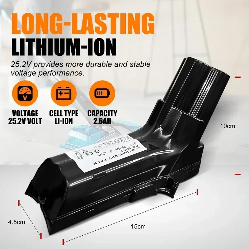 

25.2V Replacement Battery For Philips SpeedPro Max Cordless Vacuum 9800mAh Series Aqua Plus XC7057/01 XC8049/01 XC8057/011