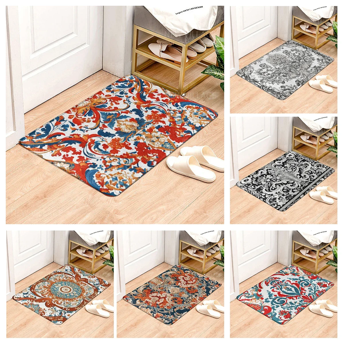 House entrance carpet Home door mat Modern Nordic style Room Bath Foot bathroom non-slip Kitchen water absorption rugs Abstract