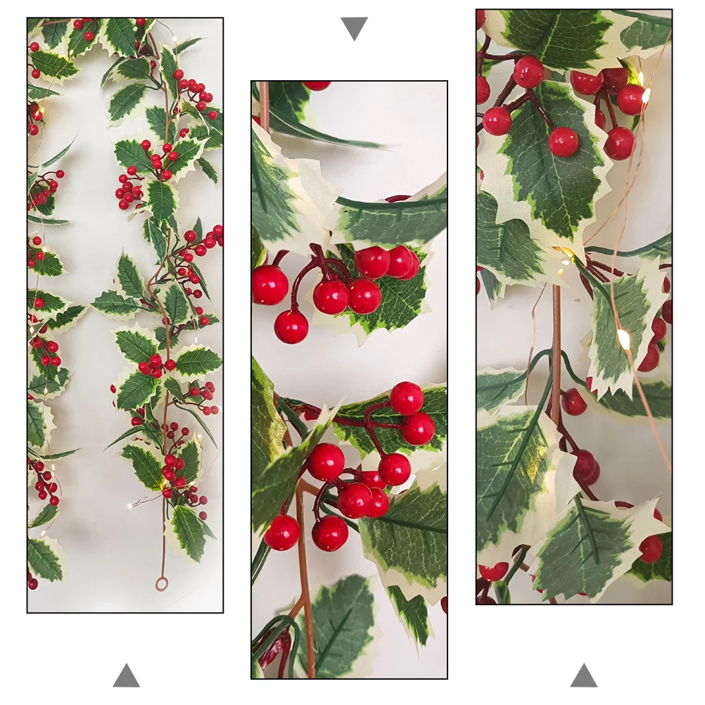 

1Pcs Rattan Hanging Light with Berry Design Christmas LED String for Home Event Decor Party Layout Prop Berry String Light