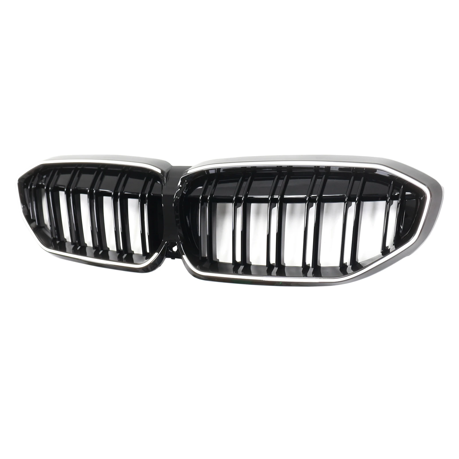 Double Slat Black Kidney Grille 51138072085 For BMW 3 Series G20 2019 2020 2021 2022 With LED Light view 5