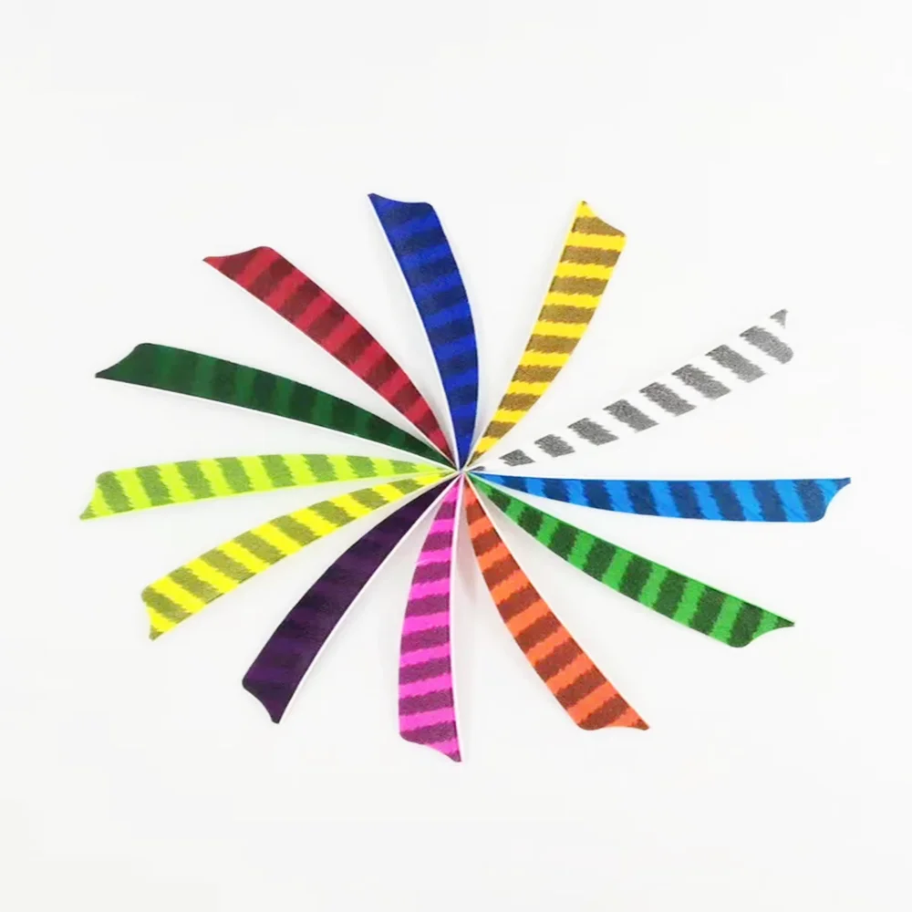 

50Pcs Archery Arrow Feathers Turkey Fletching 5Inch Shield Stripe Cut Right Wing For DIY Traditional Bow Hunting Accessories