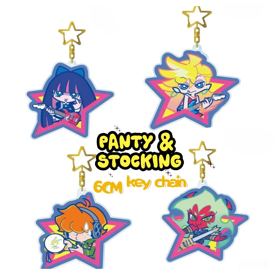 

NEW Panty Stocking With Garterbelt Panty Anarchy Acrylic Fun Keychain Christmas Desk Decor Plate Gift 6cm