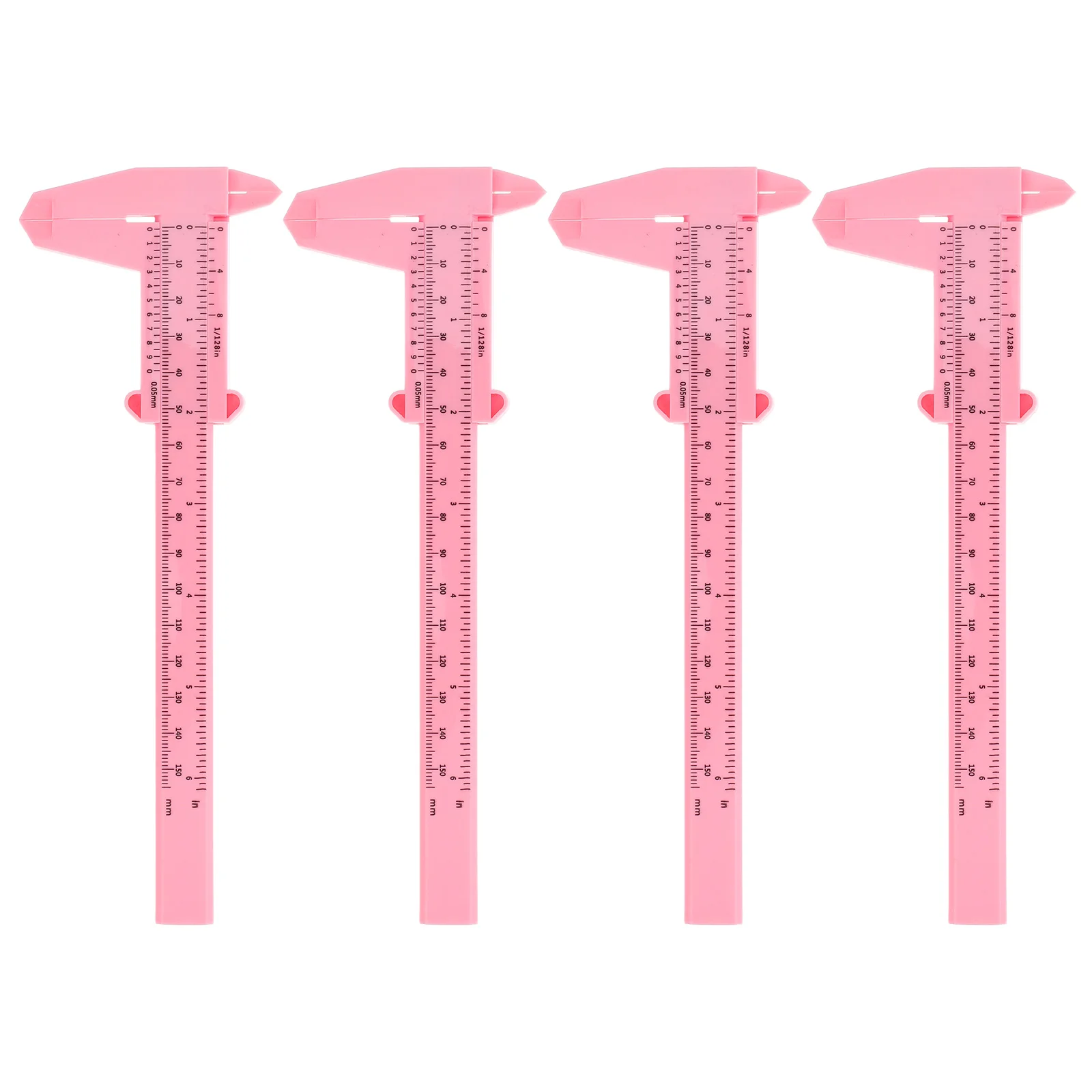 

4Pcs Lightweight Pink Plastic Caliper 15cm Portable Sliding Mini Caliper for Small Accurate Measurements DIY
