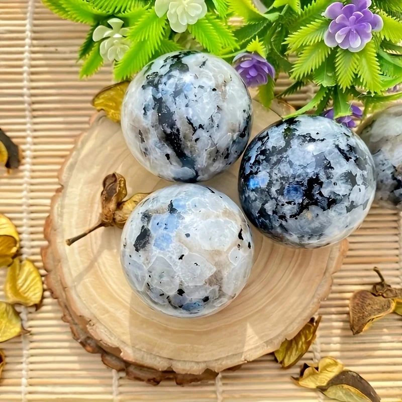 Natural male rainbow moonstone ball, suitable for chakra reiki meditation, home decoration ornaments, thoughtful holiday gifts - view 3