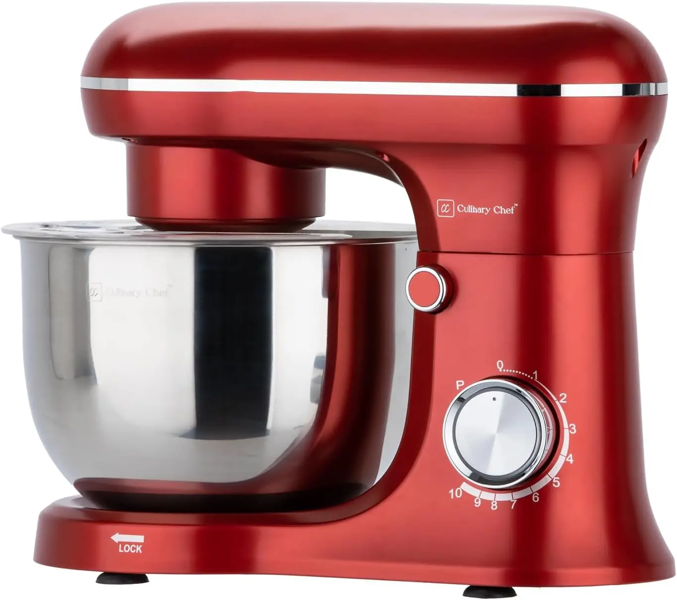 

Retro Electric Stand Mixer, 4.5L Capacity, 8 Speeds with Attachments and Splash Guard in Red