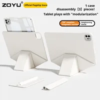 ZOYU para iPad 10/11a funda con soporte de altura aumentada, funda extraíble transparente magnética iPad Pro 11 12,9 13 Air 4/5th mini 6/7