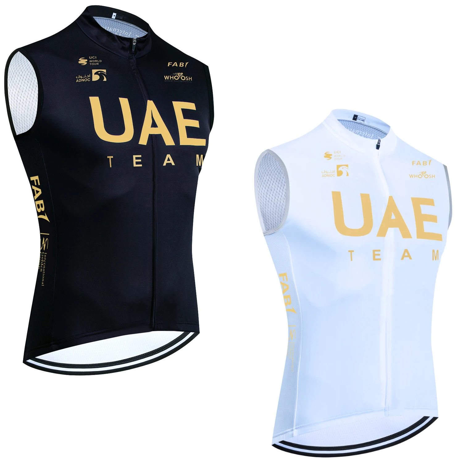 Tour UAE Team Gold Jersey Quick Dry Pro Bike Vest Windbreaker Men Women Riding Ropa Ciclismo Sleeveless Cycling Jersey Tshirt