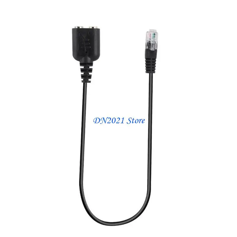 F3KE Headsets Adapters RJ9 Male to 3.5mm Female Headsets MICs Splitters Cable