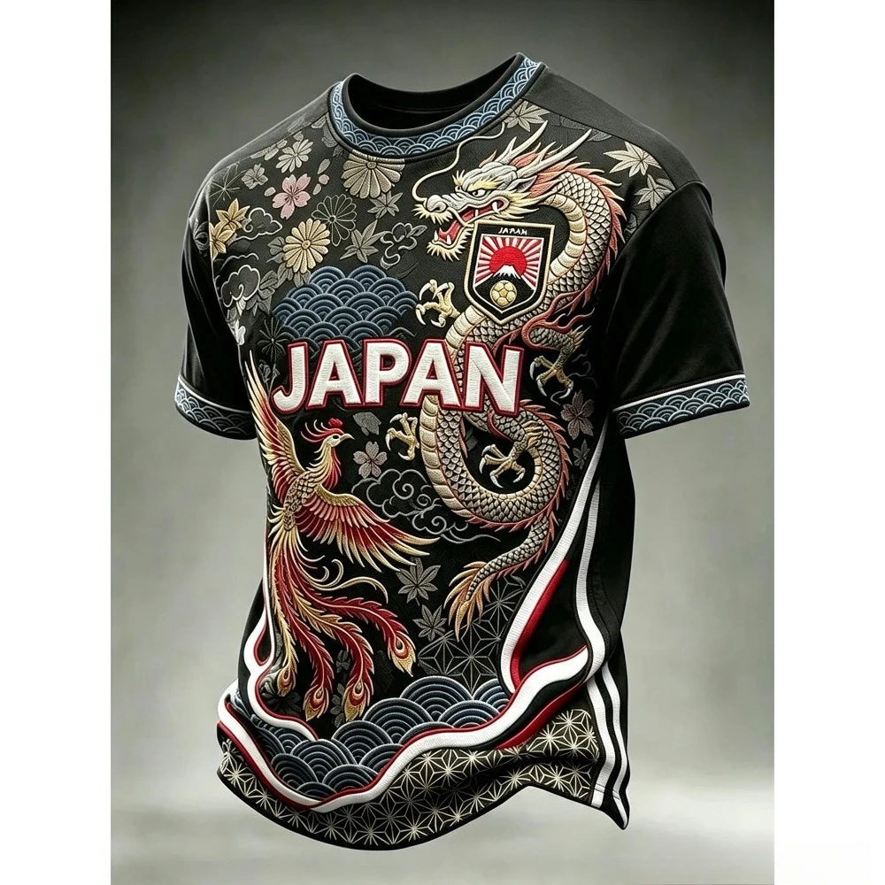 2026 Edition Japanese Style 3D Digital Printed T-shirt Summer Breathable & Quick Dry Outdoor  Football Training for Adult & Kids