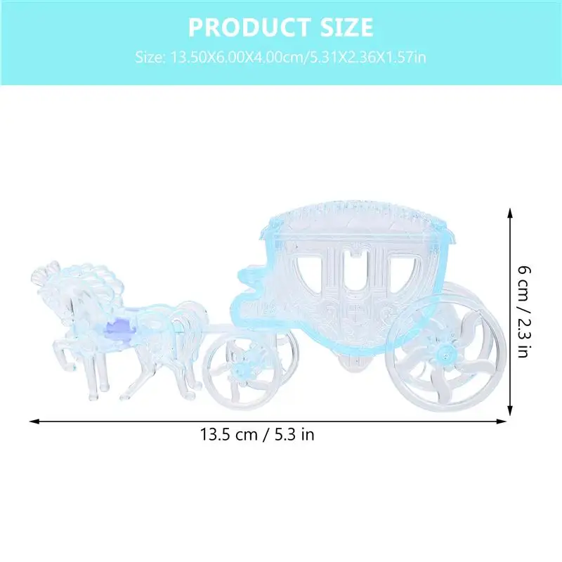 1pc Wedding Carriage Gift Box Plastic Cart Candy Boxes Princess Carriage Christmas Party Favors Baby Shower Wedding Carriage