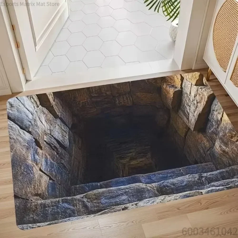 Mystery Staircase 3D Optical Illusion Doormat Flat Non-slip and Easy To Clean Perfect for Front Door Bedroom Bathroom Door Mat