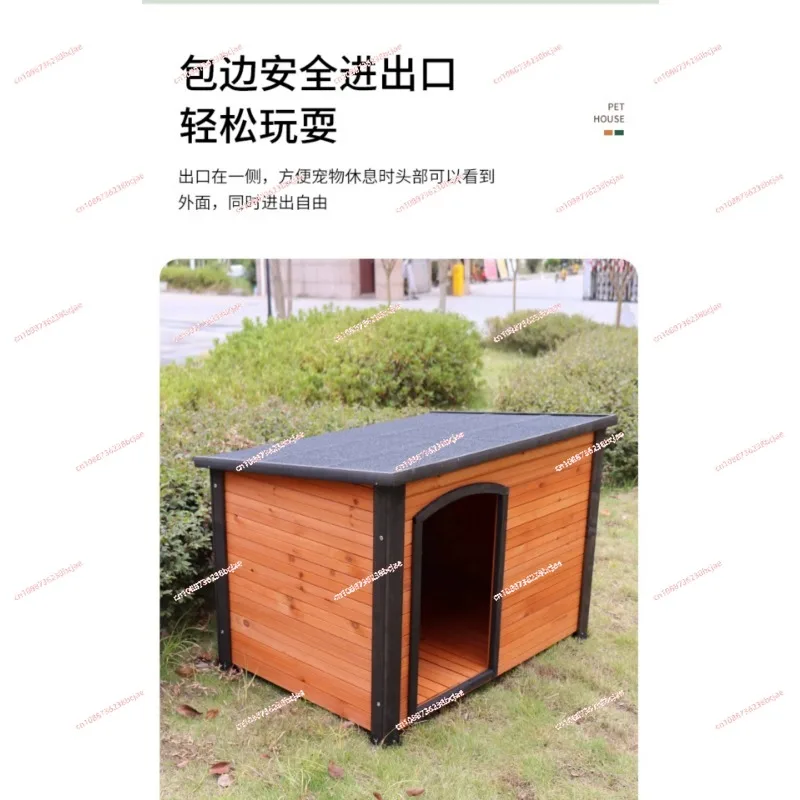 Outdoor dog house Warm in winter Large dog house All seasons Wooden kennel Outdoor rainproof pet nest