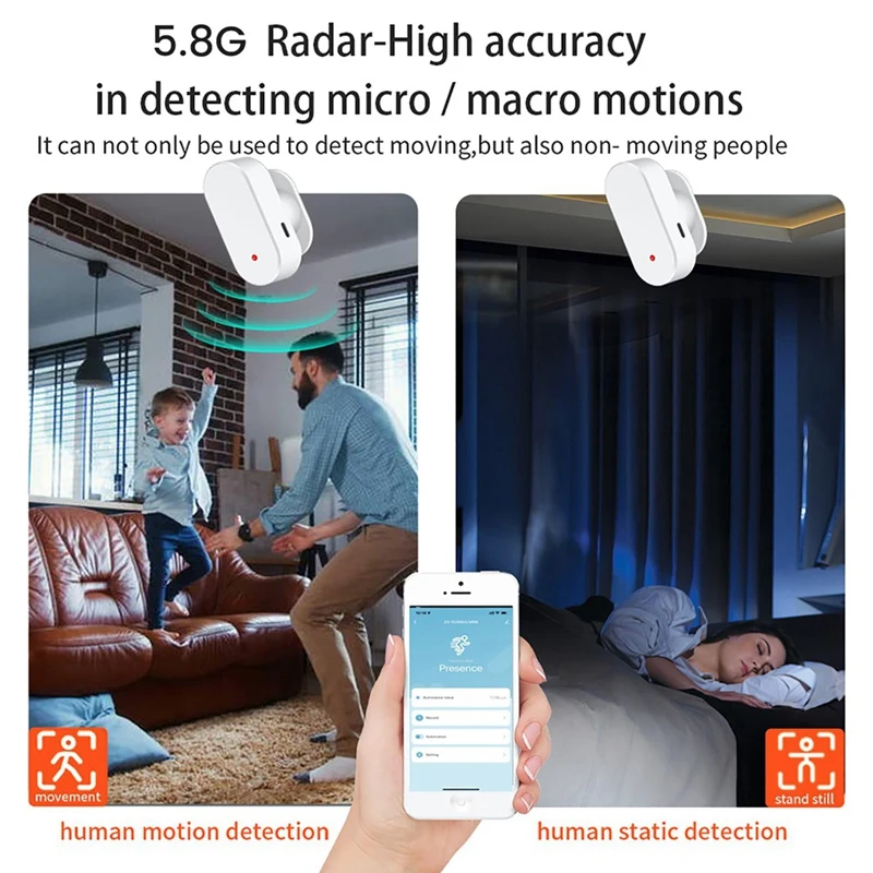 Human Presence Sensor,Millimeter Radar Wave Presence Detection Sensor,Requires TUYA HUB,WIFI Easy To Use