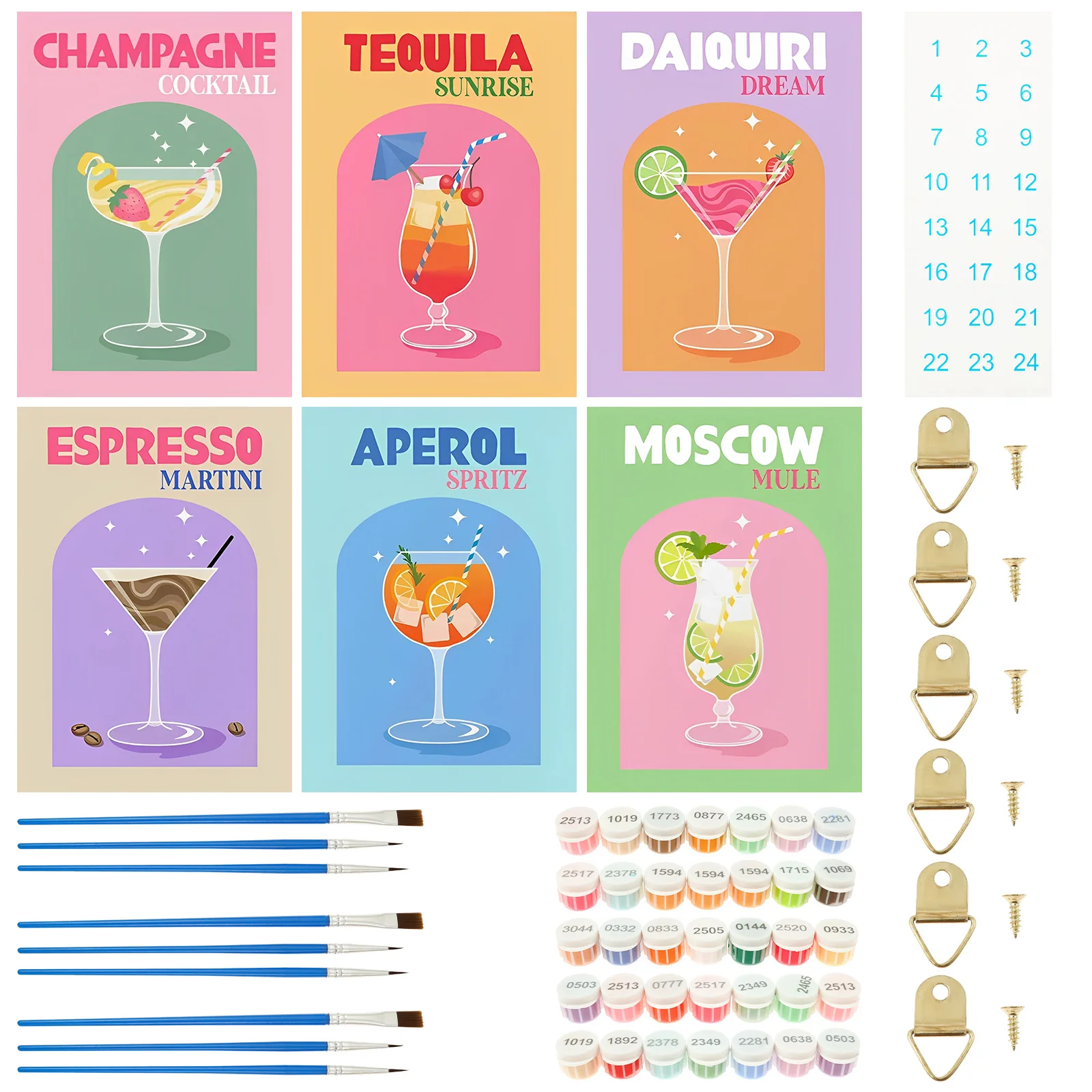 

Oil Painting Set Wiht Hanger For Wall Hanging Decor Painting Brush, Acrylic Paint and Canvas Easels, Art Paint Set for Beginner