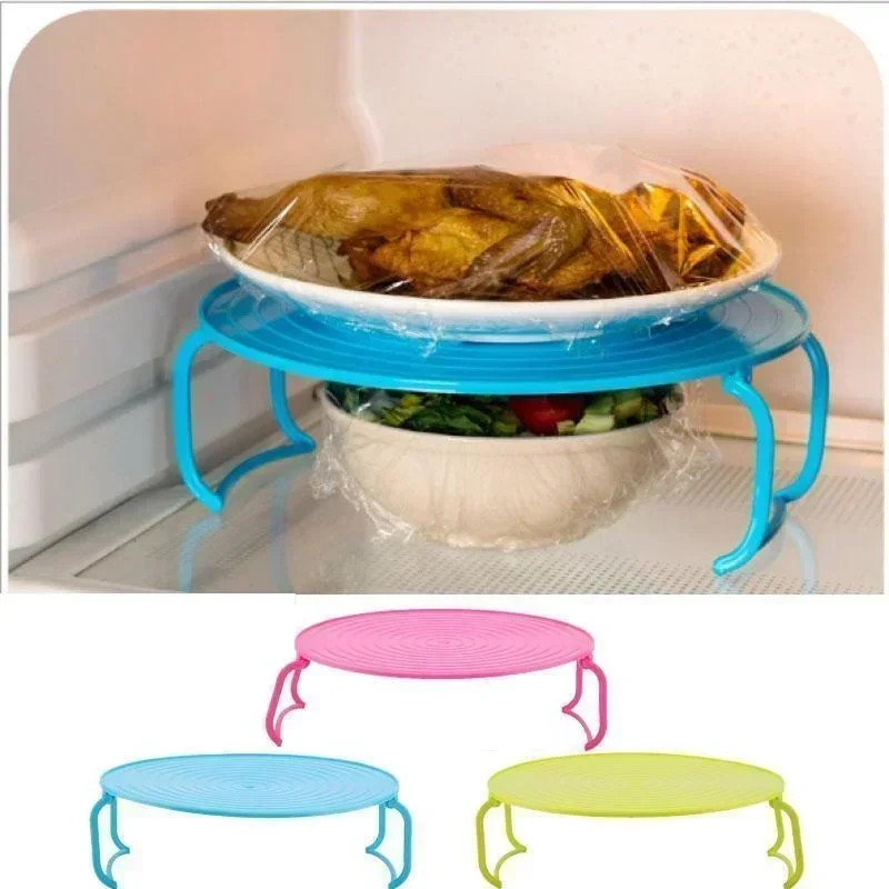 1pc Round Foldable Kitchen Accessory Steaming Dish, Environmentally Friendly Tray Rack, for Microwave Oven