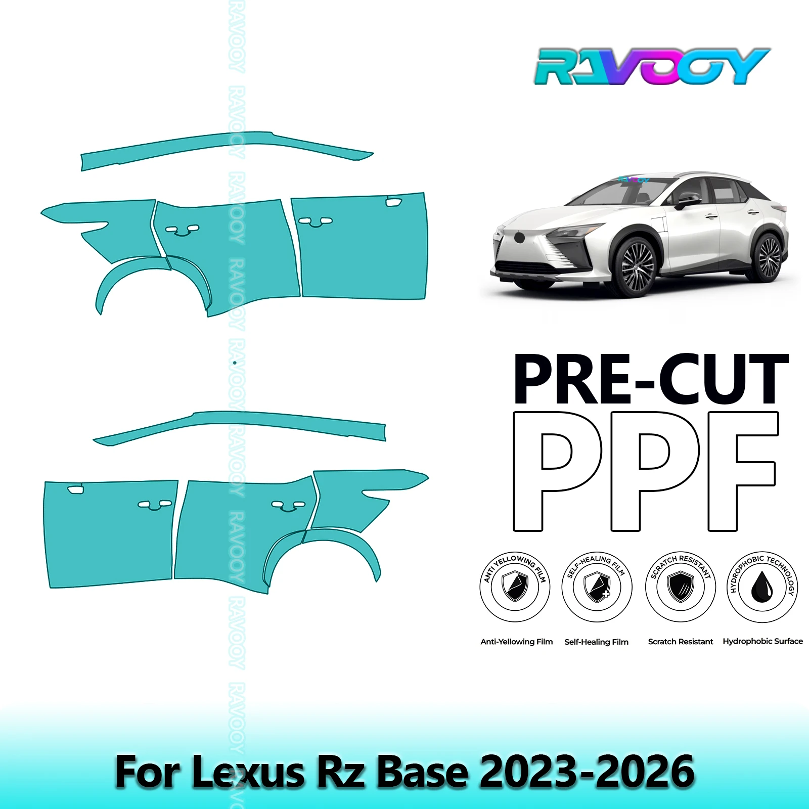 

For Lexus Rz Base 2023-2026 8.5mil Clear Matte Pre-Cut PPF Door & A/B Pillar Kit TPU Paint Protection Film Set