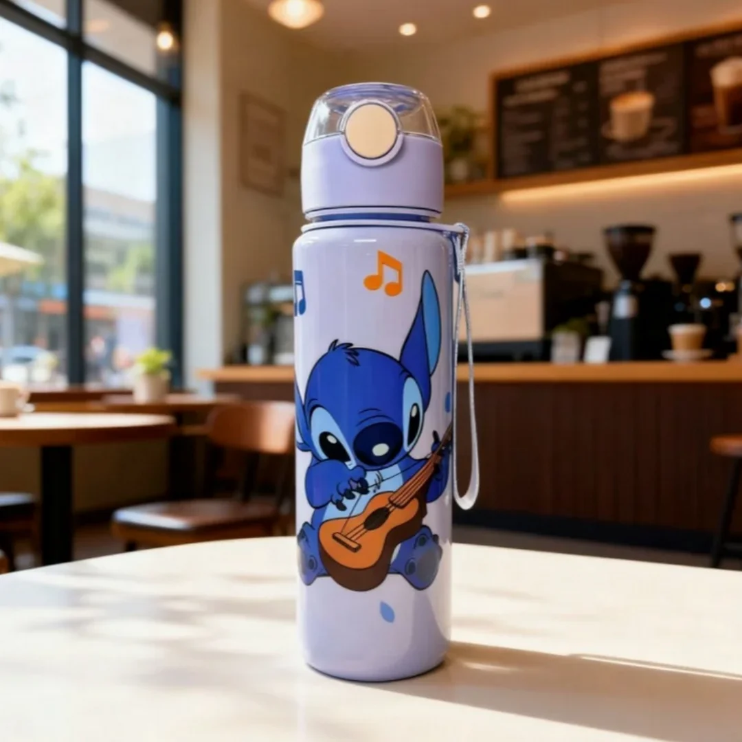 Cartoon Pattern Water Bottle - Cute Stereoscopic Design, Fade-Resistant, Scratch-Proof, Leakproof Large-Capacity Cup
