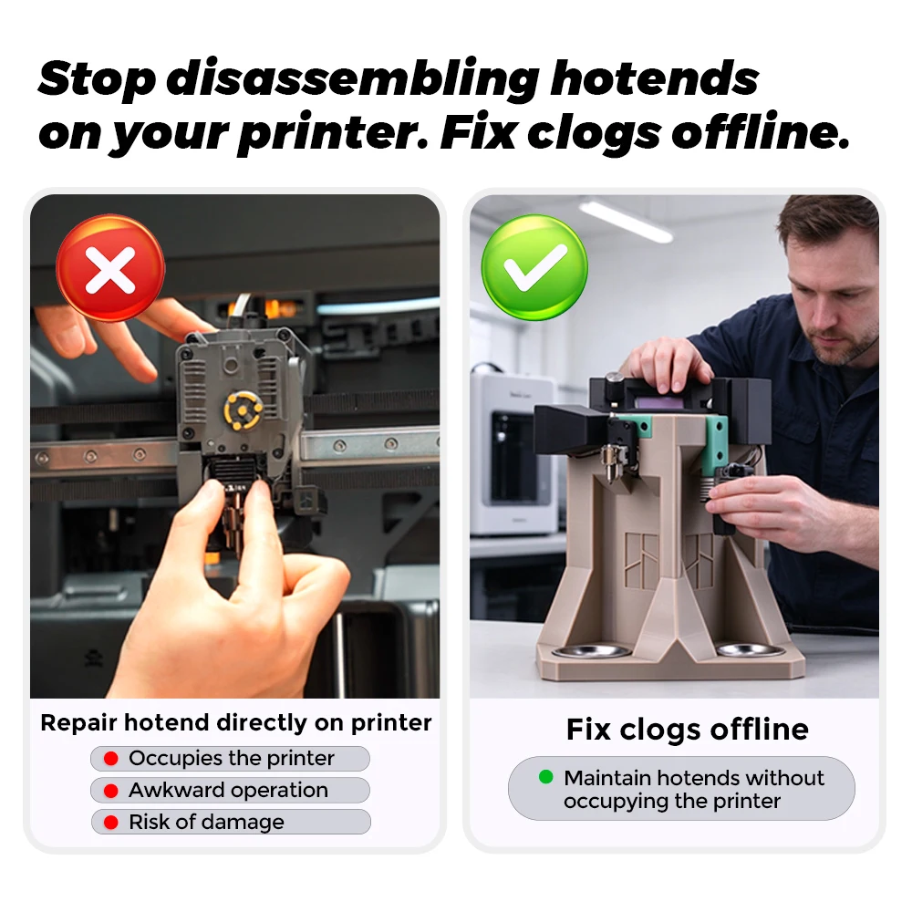 Trianglelab Hotend Clog Repair station Tool Smart Temp Control For Bambu Lab A1 P1 X1 H2D H2S P2S 3D Printers Accessories