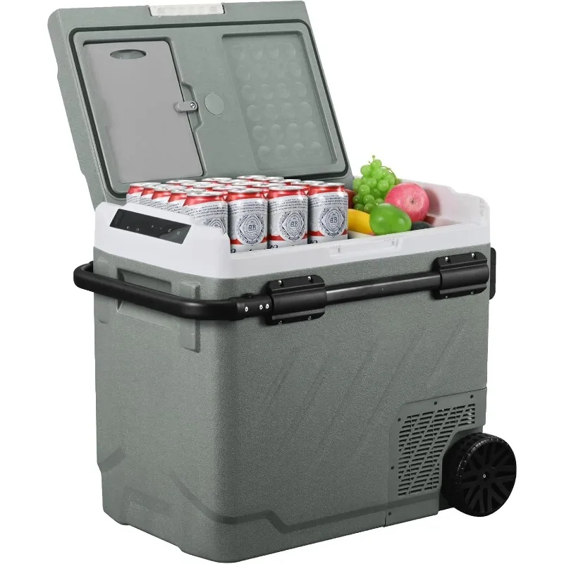 Alpicool Portable Refrigerator for Car, 12 Volt Refrigerator with Wheel 61 Quarts Car Refrigerator Dual Zone Independent Control