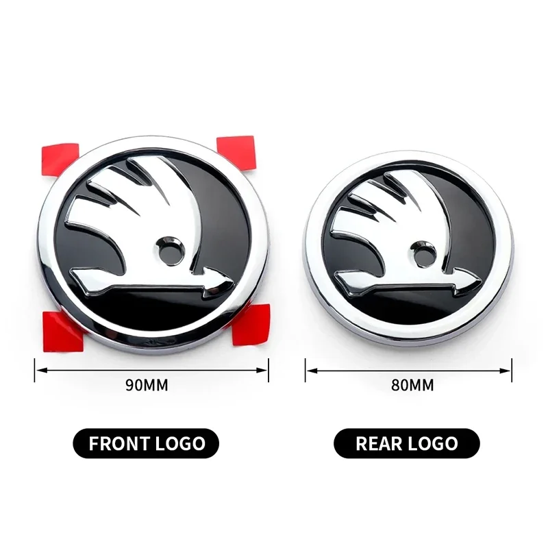 Car Emblem Badge Front Hood Trunk Sticker Decoration For Skoda Octavia Superb Rapid Kodiaq Karoq Enyaq RS Yeti Scala Fabia Kamiq