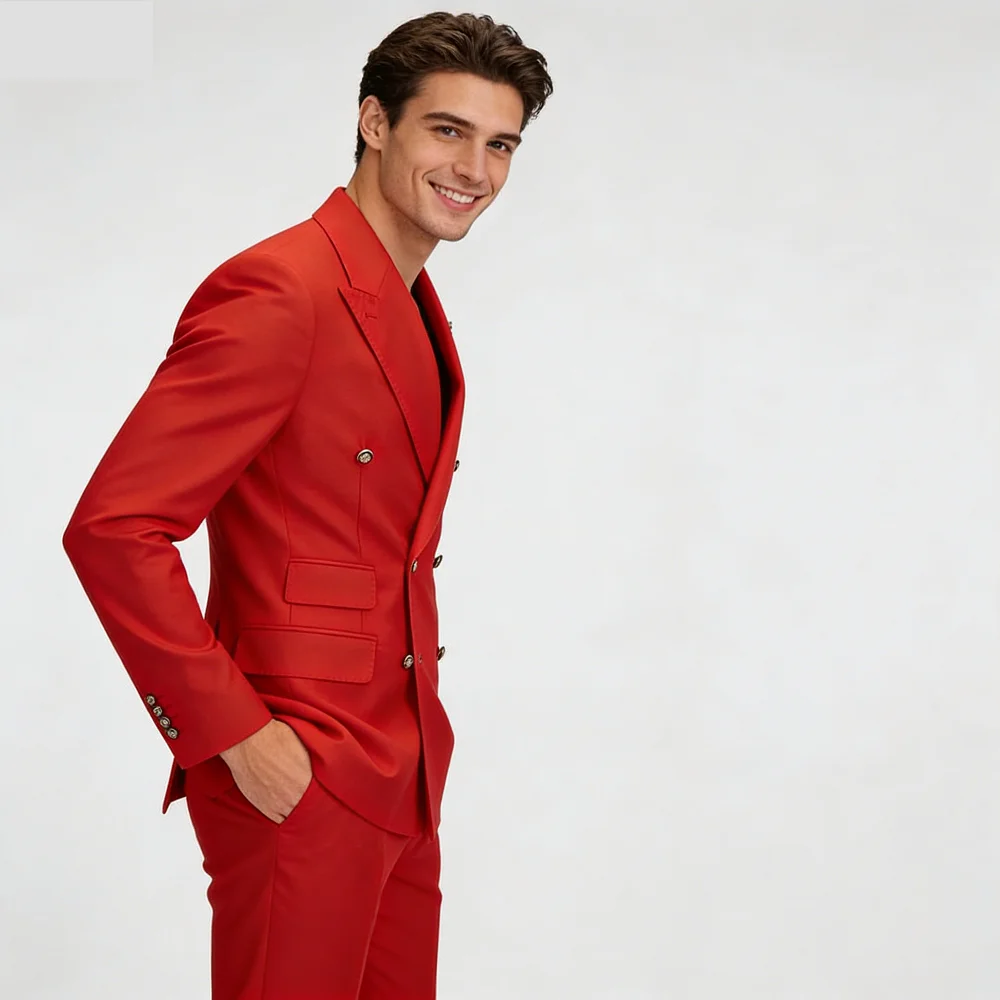 

Мужской свадебный смокинг-костюм из 2 предметов, однотонный, для жениха и шаферов, для выпускного вечера, модный мужской комплект, размер M