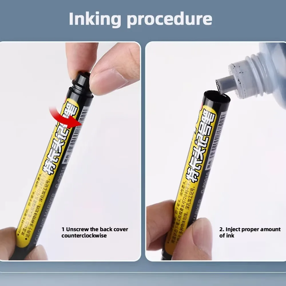 45 مللي متر مقاوم للماء حفرة عميقة أقلام خطاط (ماركر) طويلة بنك الاستثمار القومي رئيس قلم نجار أسود/أزرق/أحمر الحبر لأدوات النجارة اليدوية متعددة الأغراض #4