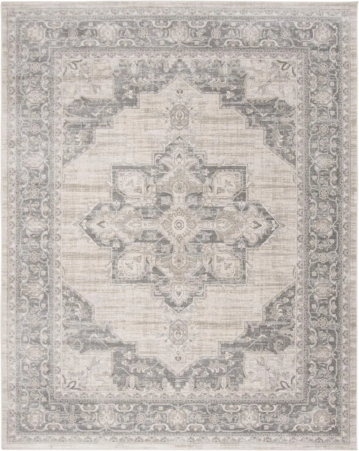 Collection Area Rug Rectangle - 8' x 10',  Medallion Distressed Design, Non-Shedding & Easy Care, Ideal for High Traffic Areas i