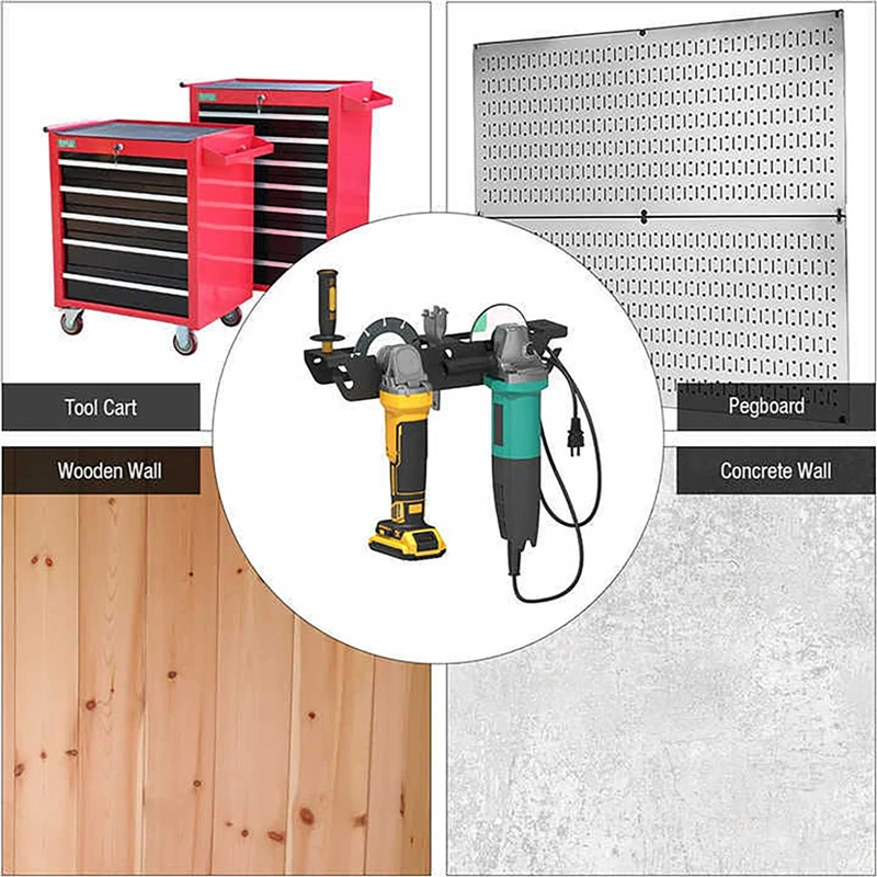 Wall-mounted Angle Grinder Rack Carbon Steel Holder Mechanical Garage Wall Cutter Polisher Vertical Storage Hanger