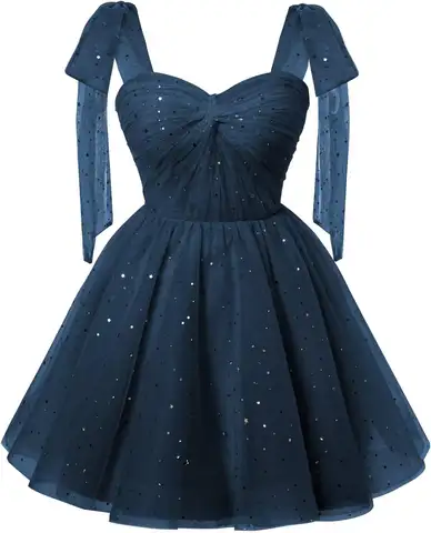 Sparkly Strarry Tulle Homecoming Dresseses for Teens 2026 A Line Short Cocktail Party Gowns Evening Gown Graduation Dress