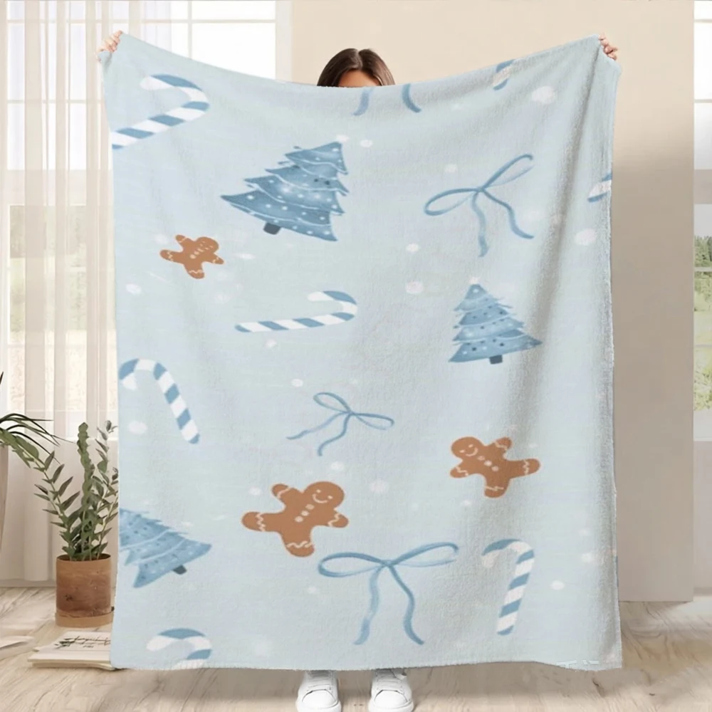 Festive Pastel Blue Theme Soft Bed Throw Versatile Decor Blanket For Restaurant Gym Dance Studio Lounge Room