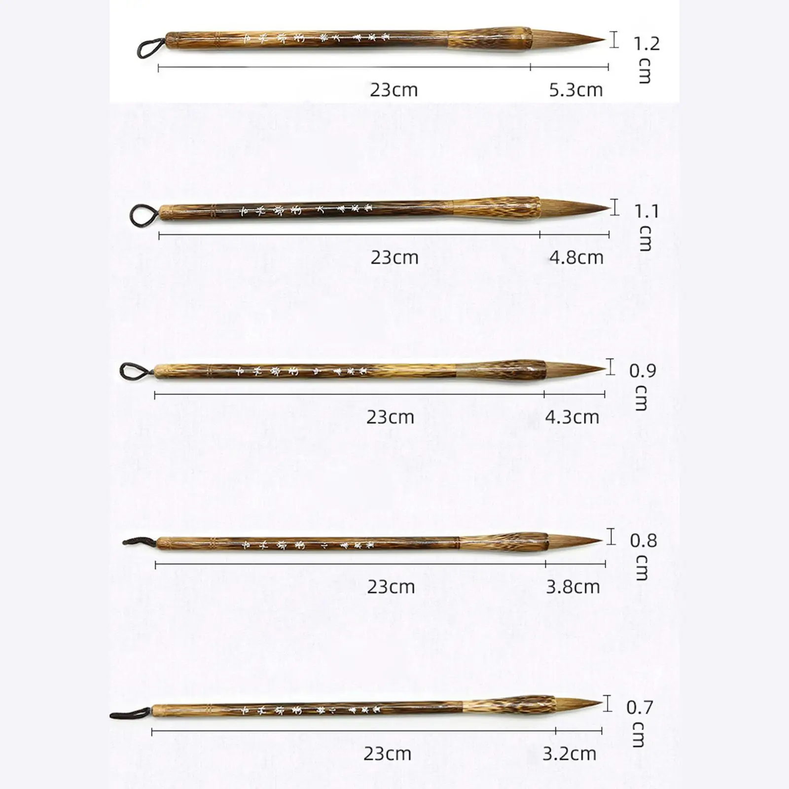 5Pcs Chinese Calligraphy Brushes Set Chinese Painting Tool Writing Brushes