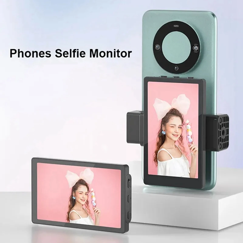 PH01 Phone Rear Camera Selfie Monitor+Phone Clip For Iphone Smart Phone Vlog Live Streaming Selfie Display Viewfinder