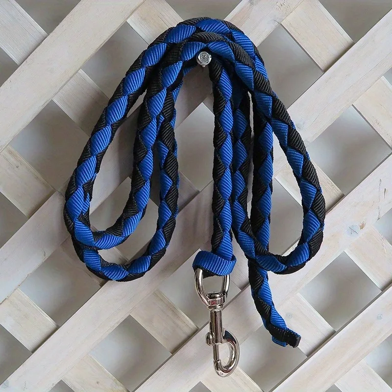 2.5M Handmade Colorful 4-Strand Braided Horse Reins with Quick Release Silver Snap Hook, Premium Equestrian Training Lead Rope