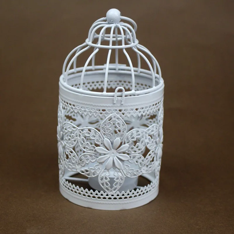 1pc Creative Candelabros Hollow Hanging Bird Cage Candle Holder Candlestick Lantern Bridal Decor Vintage Candlesticks Home Decor