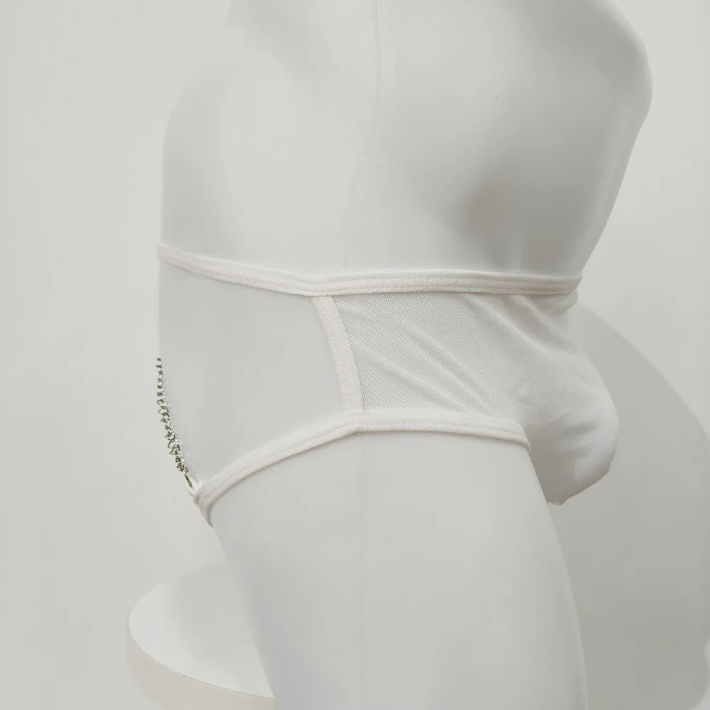 Men Erotic G-string With Chain Mesh Gay Sissy Underwear For Man Sexy Accessories Hot Lingerie Open Crotch Sheer Japanese Thongs