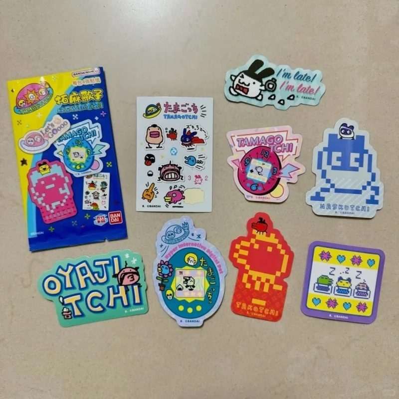 

In Stock Bandai Tamagotchi Collectible Character Stickers Mametchi Kuchipatchi Cute Design Hobby Collection Toy Gifts